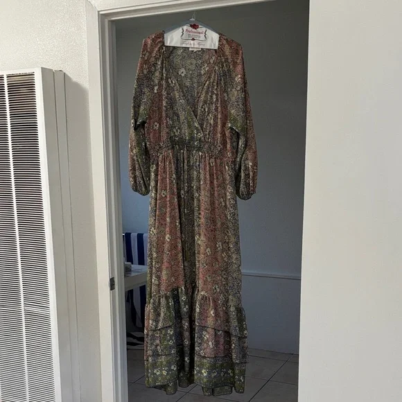 Anthropologie boemo Floral Maxi Dress in Pink and Green - Picture 10 of 14